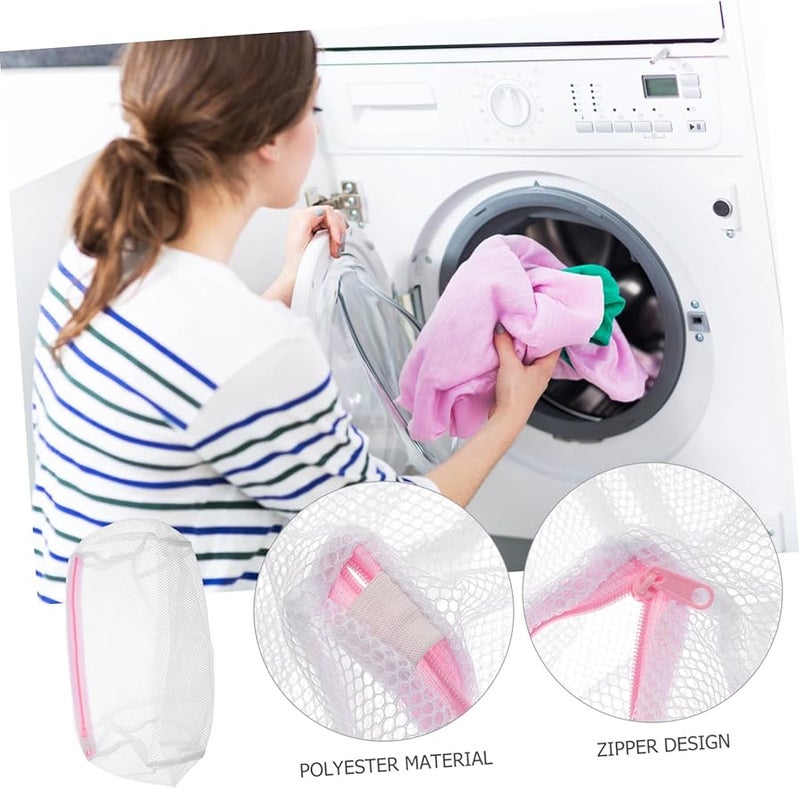 حقيبة غسيل شبكية وردية بسحاب، 5 قطع، للملابس الداخلية والسفر والغسالة - Image 3